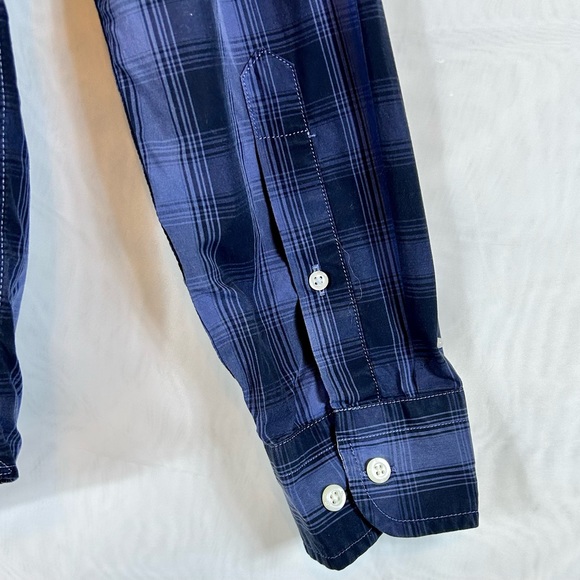Men’s Banana Republic Luxe Poplin Slim Fit Plaid Shirt / size medium - Picture 5 of 8